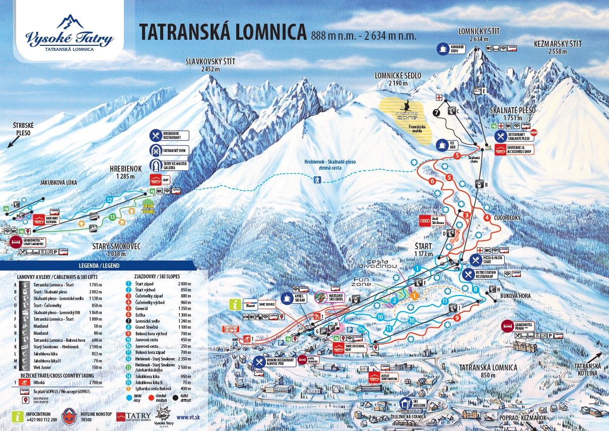 Mapa sjezdovek
